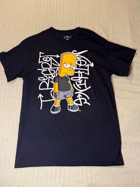 Black Graphic Bart Simpson Short Sleeve Tee